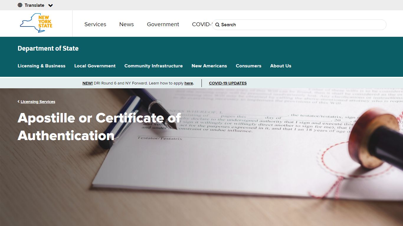 Apostille or Certificate of Authentication | Department of State